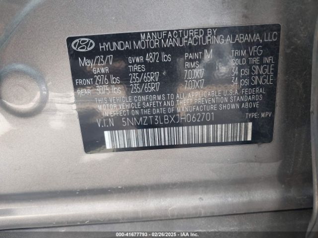 2018 HYUNDAI SANTA FE SPORT 5NMZT3LBXJH062701 Photo 8