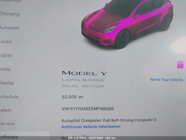 5YJYGAEE5MF199286 Tesla Model Y Long Range Dual Motor All-wheel Drive