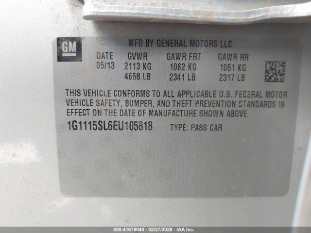 1G1115SL6EU105818 Chevrolet IMPALA 1LT