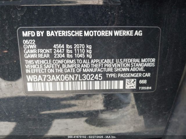 WBA73AK06N7L30245 BMW 228 Gran Coupe I Xdrive