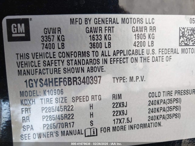2011 CADILLAC ESCALADE 1GYS4HEF6BR340397 Photo 8