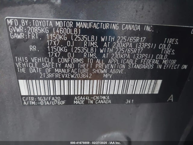 Toyota Rav4 Xle 2014 2T3RFREVXEW203642 Image 9