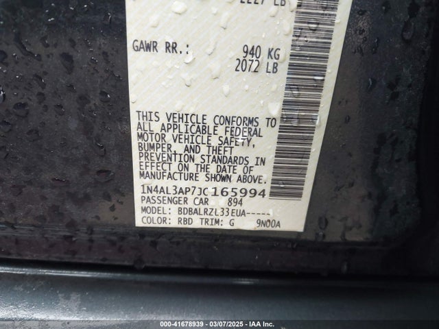 1N4AL3AP7JC165994 Nissan Altima 2.5 Sl