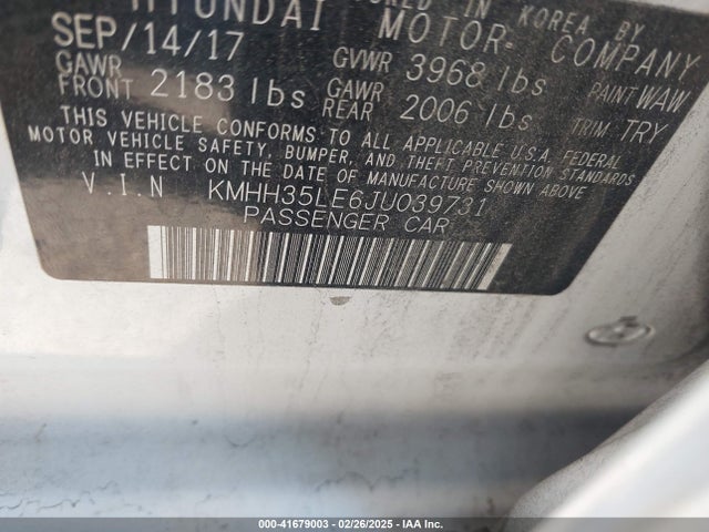 KMHH35LE6JU039731 Hyundai ELANTRA GT