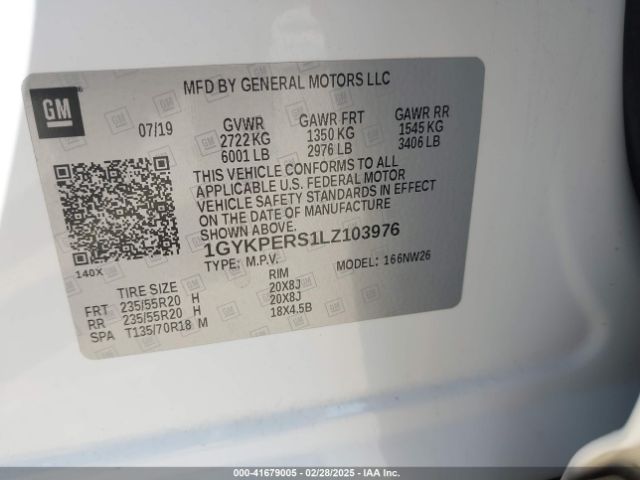 1GYKPERS1LZ103976 Cadillac Xt6 Fwd Premium Luxury