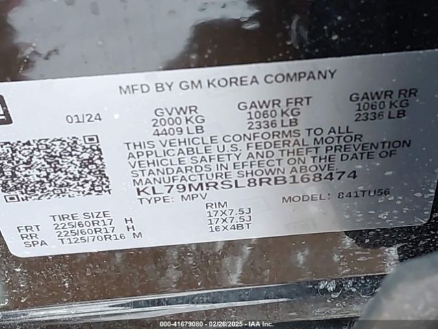KL79MRSL8RB168474 Chevrolet Trailblazer Awd Lt