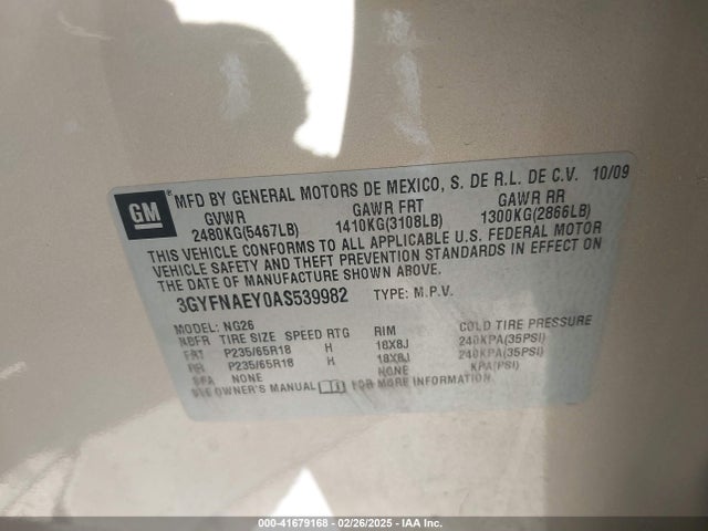 2010 CADILLAC SRX 3GYFNAEY0AS539982 Photo 8