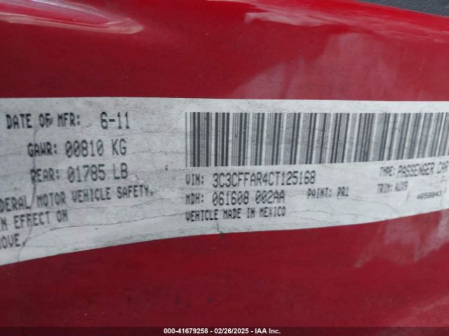 2012 FIAT 500 3C3CFFAR4CT125168 Photo 8