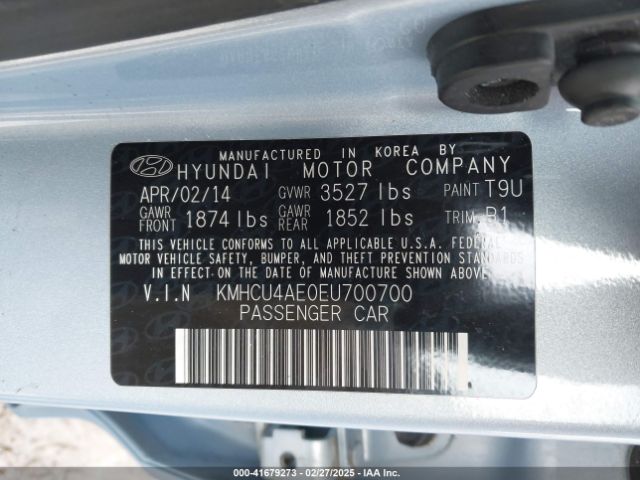 KMHCU4AE0EU700700 Hyundai ACCENT GLS