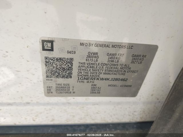 1GNERFKW4KJ280462 Chevrolet Traverse Ls