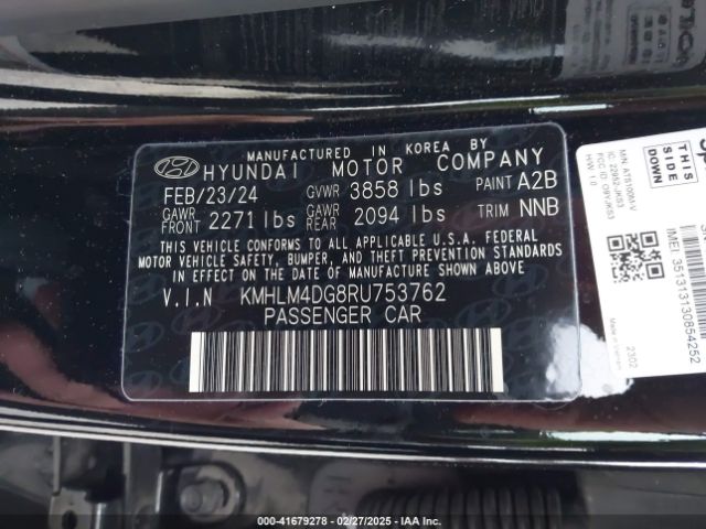KMHLM4DG8RU753762 Hyundai ELANTRA SEL