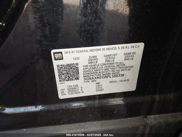 3GNAXKEG5PL169338 Chevrolet Equinox Fwd Lt