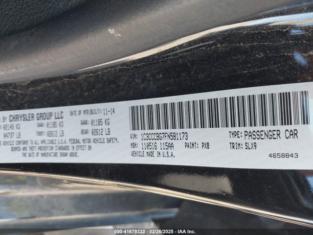 Chrysler 200 S 2015 1C3CCCBG7FN581173 Image 9