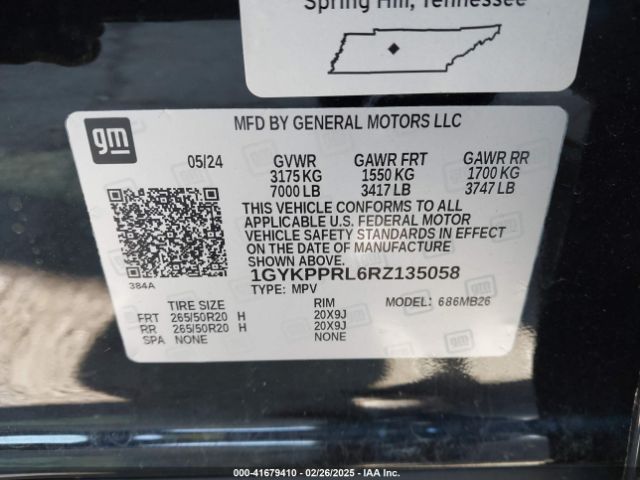 1GYKPPRL6RZ135058 Cadillac x0e + ec6