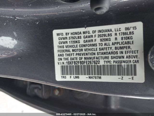 19XFB2F80FE267622 Honda CIVIC EX