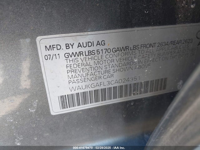 2012 AUDI S4 WAUKGAFL3CA024851 Photo 8