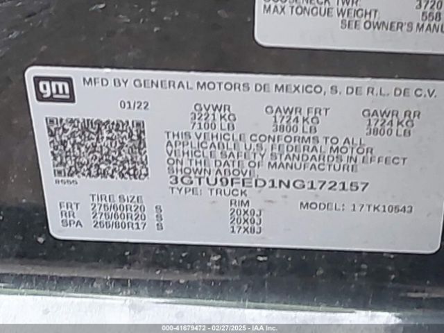 3GTU9FED1NG172157 GMC Sierra 1500 Limited 4wd  Short Box Denali
