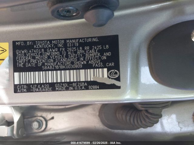 58ABZ1B18KU030809 Lexus ES 350