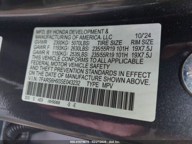 7FARS6H93SE043232 Honda Cr-v Hybrid Sport Touring