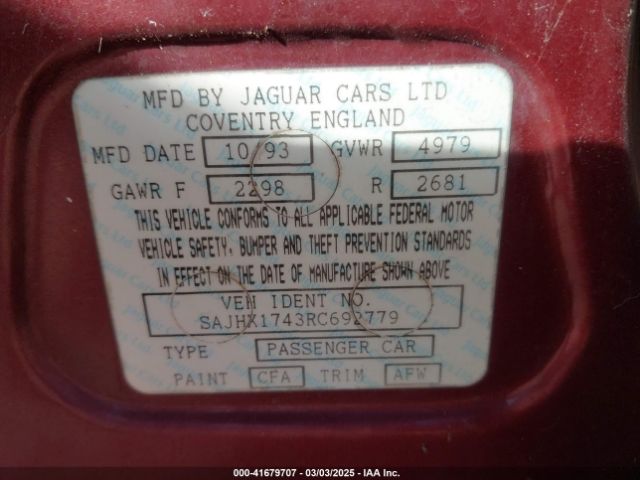 1994 JAGUAR XJ6 SAJHX1743RC692779 Photo 8