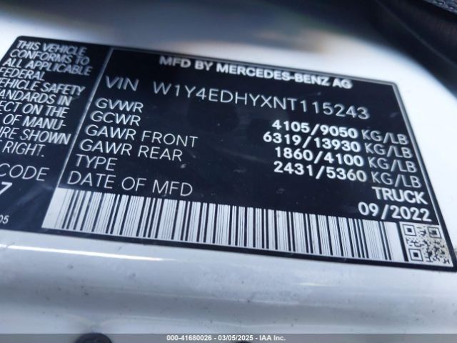 2022 MERCEDES-BENZ SPRINTER 2500 W1Y4EDHYXNT115243 Photo 8