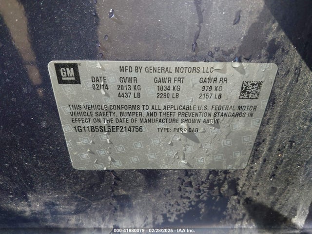 Chevrolet Malibu 1ls 2014 1G11B5SL5EF214756 Image 9