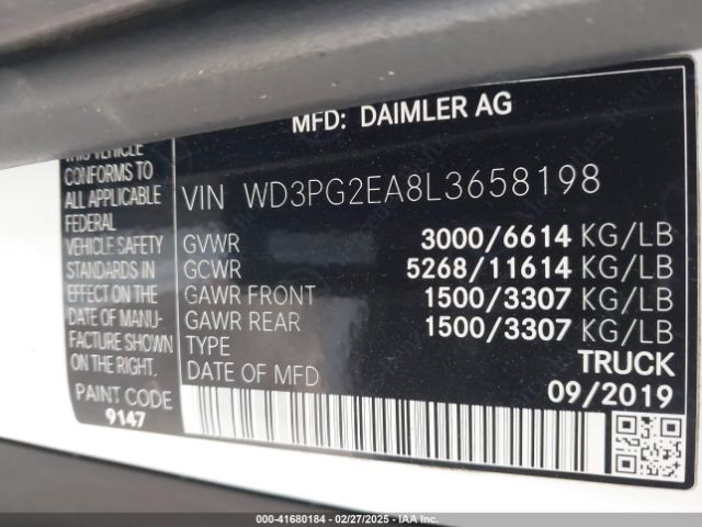 WD3PG2EA8L3658198 Mercedes-Benz Metris