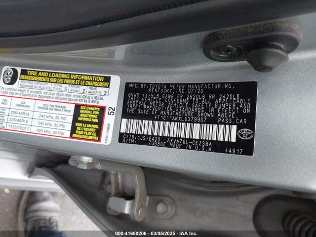 4T1G11AKXLU379907 Toyota CAMRY SE