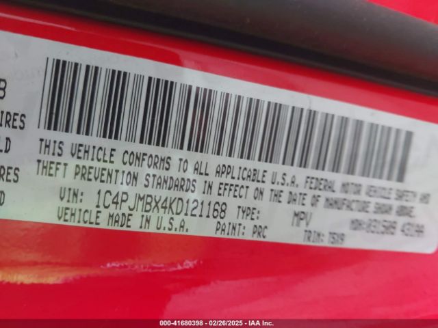 1C4PJMBX4KD121168 Jeep Cherokee Trailhawk 4x4