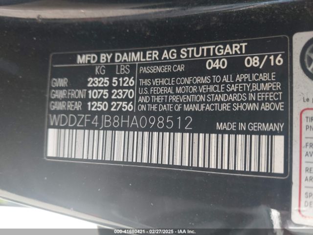 WDDZF4JB8HA098512 Mercedes-Benz E 300