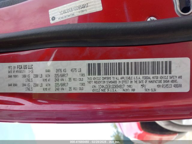 1C4NJDEB1GD654917 Jeep Compass High Altitude Edition