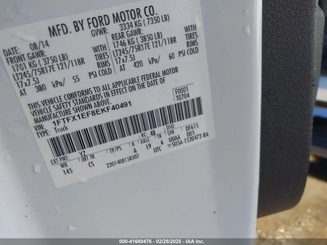 1FTFX1EF8EKF40491 Ford F-150 Xl