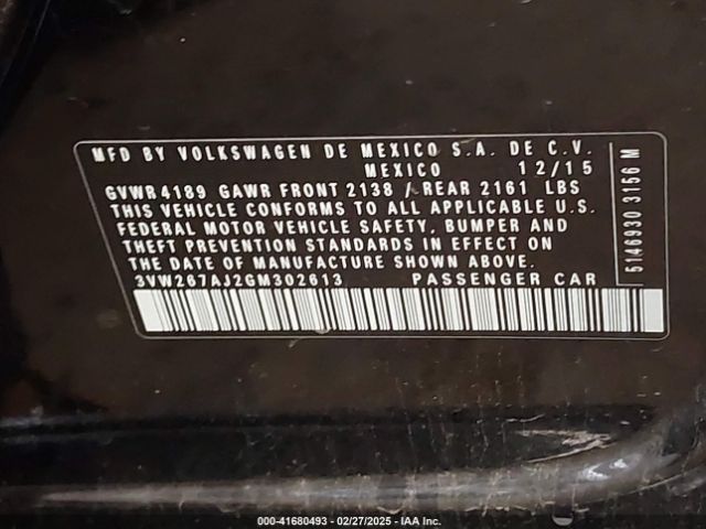 3VW267AJ2GM302613 Volkswagen Jetta 1.4t S