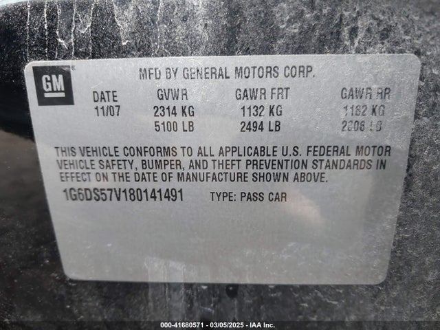 2008 CADILLAC CTS 1G6DS57V180141491 Photo 8