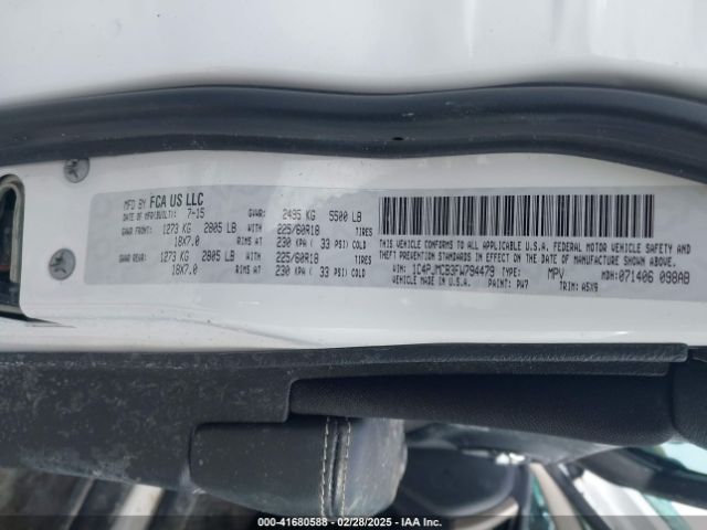 1C4PJMCB3FW794479 Jeep Cherokee Latitude Altitude