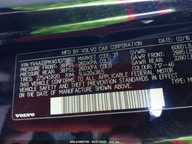 YV4A22PK4G1075562 Volvo Xc90 T6 Momentum