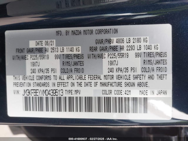 JM3KFBEYXM0439513 Mazda Cx-5 Signature
