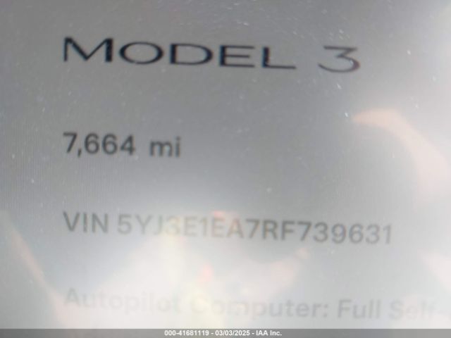 5YJ3E1EA7RF739631 Tesla Model 3 Long Range Dual Motor All-wheel Drive/rear-wheel Drive
