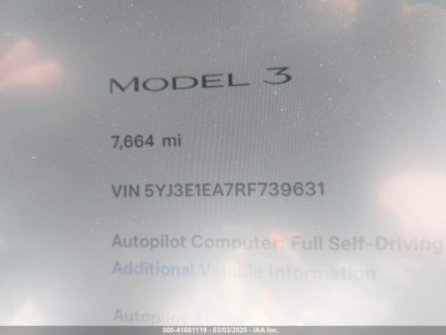 5YJ3E1EA7RF739631 Tesla Model 3 Long Range Dual Motor All-wheel Drive/rear-wheel Drive