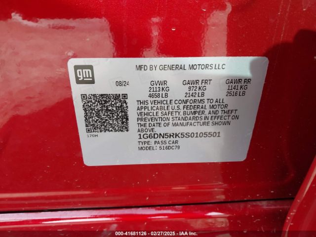 1G6DN5RK5S0105501 Cadillac Ct5 Premium Luxury