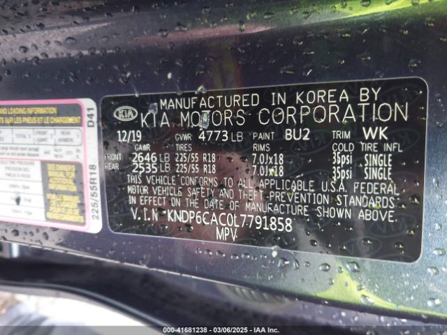 KNDP6CAC0L7791858 KIA SPORTAGE S