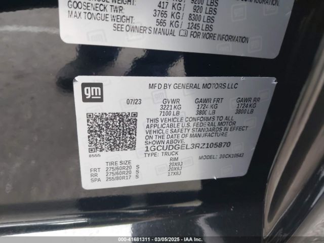 1GCUDGEL3RZ105870 Chevrolet Silverado 1500 4wd  Short Bed Ltz