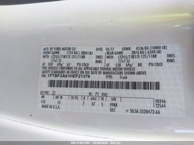 1FTBF2A61HEF21376 Ford F-250