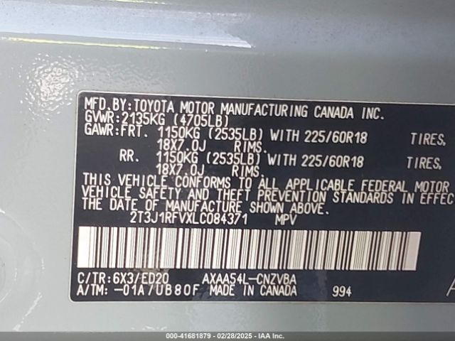 2T3J1RFVXLC084371 Toyota Rav4 Trd Off-road