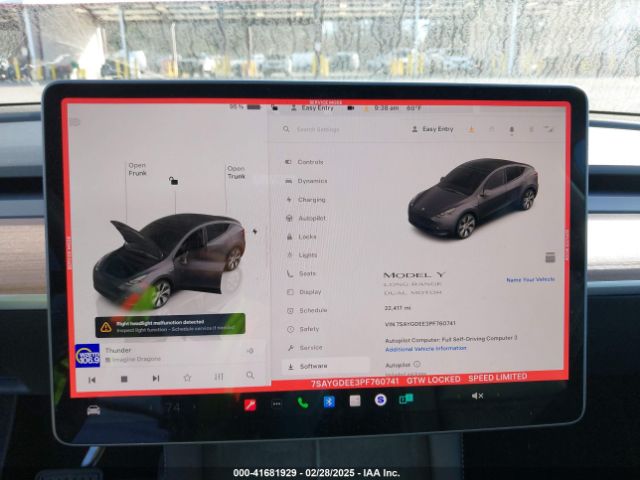 7SAYGDEE3PF760741 Tesla Model Y Awd/long Range Dual Motor All-wheel Drive