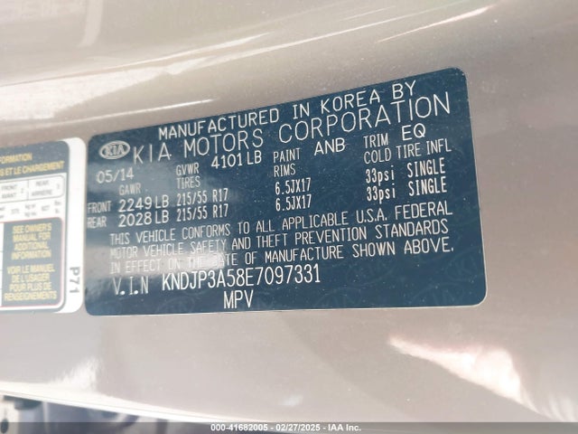 KIA SOUL + 2014 KNDJP3A58E7097331 Image 9
