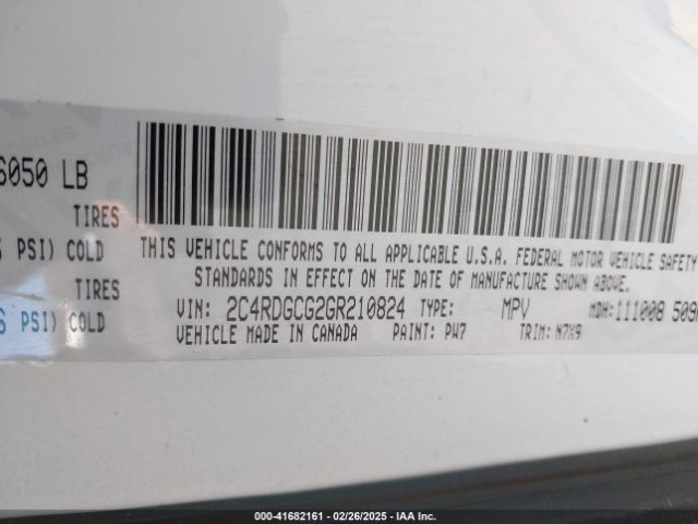 2C4RDGCG2GR210824 Dodge Grand Caravan Sxt