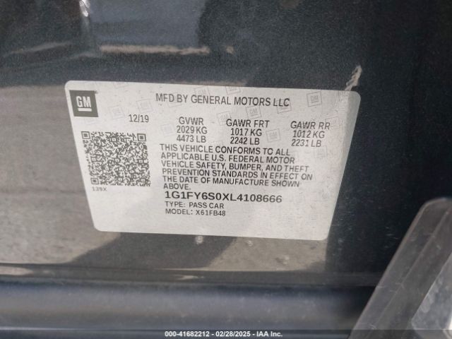 1G1FY6S0XL4108666 Chevrolet Bolt Ev Fwd Lt