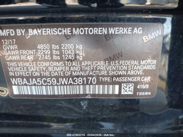 WBAJA5C59JWA38170 BMW 530I