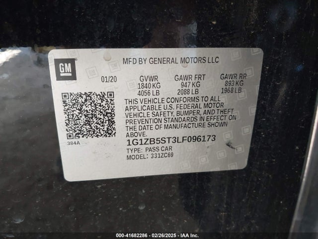 1G1ZB5ST3LF096173 Chevrolet Malibu Fwd Ls